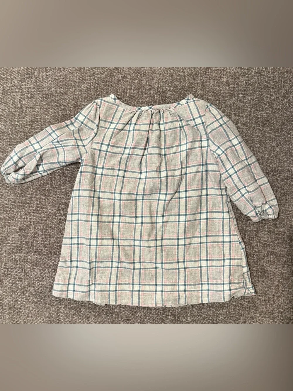 Baby GAP Plaid Button-Front Long Sleeve Dress - 6-12m